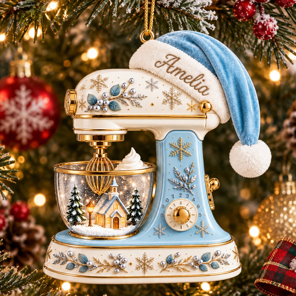 Custom 2D-Flat Baking Mixer Ornament - Personalized Acrylic Ornament with Name