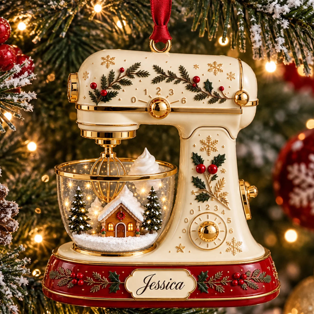 Personalized 2D-Flat Kichen Mixer Ornament - Custom Acrylic Ornament with Name