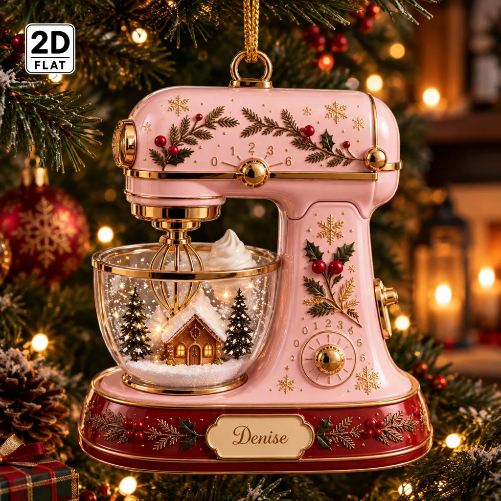 Personalized 2D-Flat Kichen Mixer Ornament - Custom Acrylic Ornament with Name
