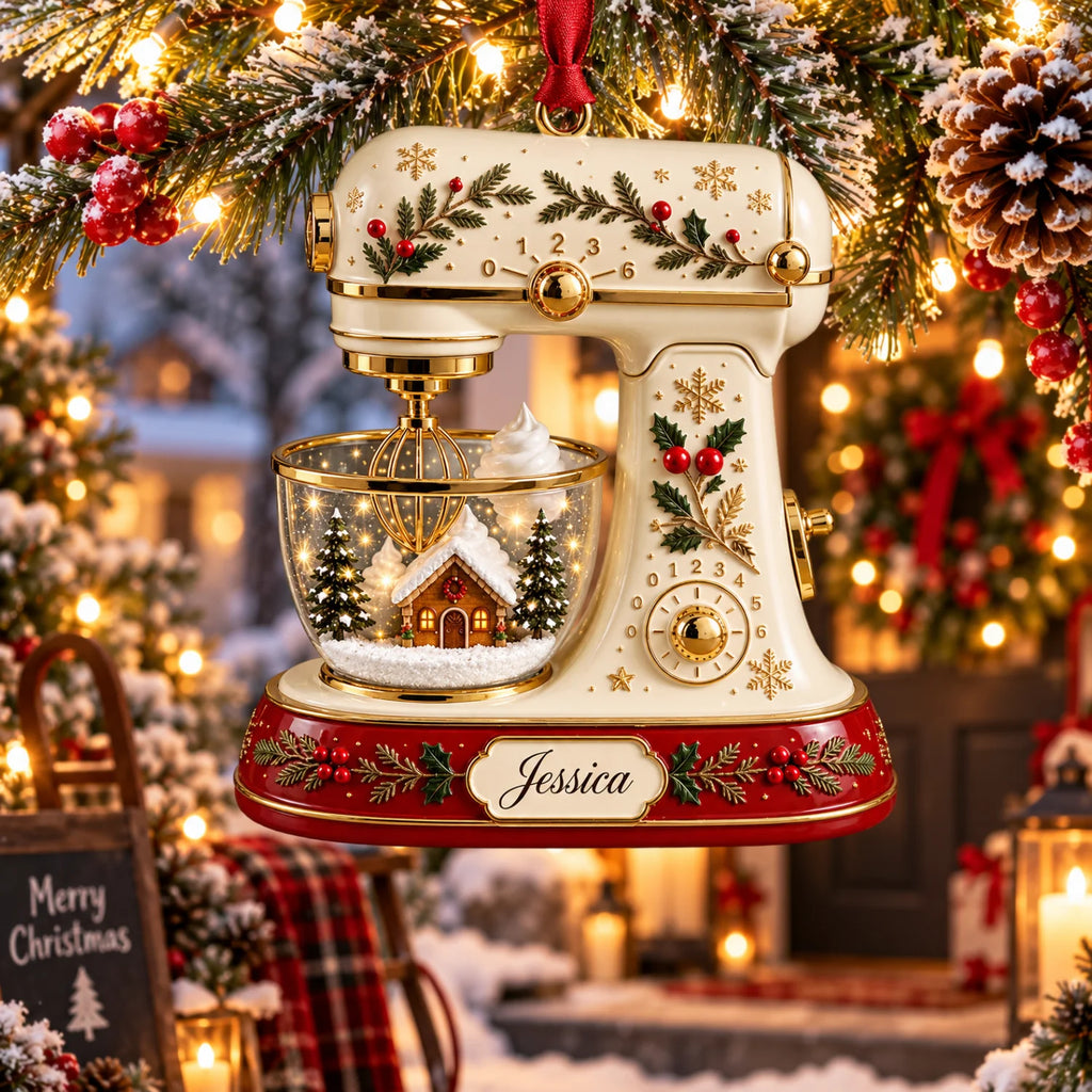 Personalized 2D-Flat Kichen Mixer Ornament - Custom Acrylic Ornament with Name
