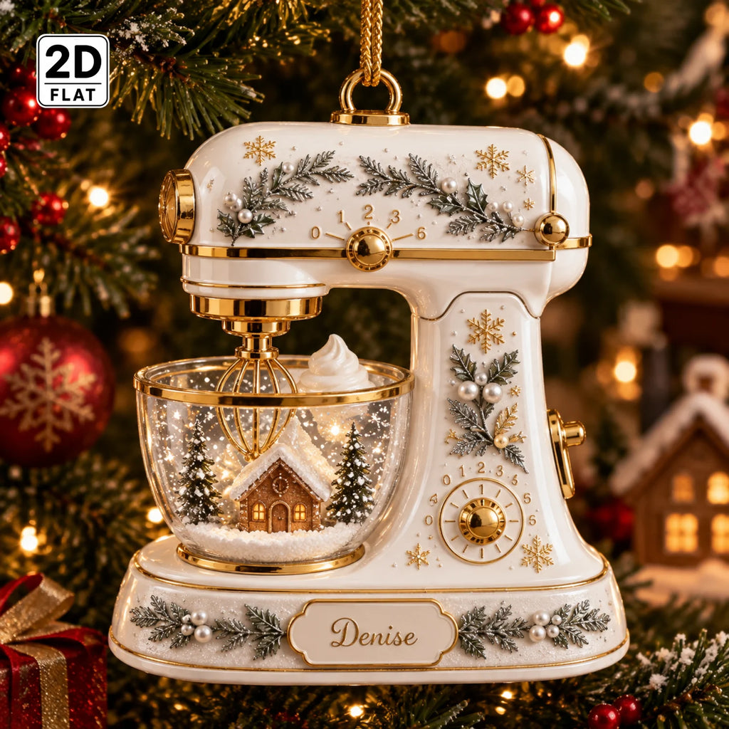 Personalized 2D-Flat Kichen Mixer Ornament - Custom Acrylic Ornament with Name