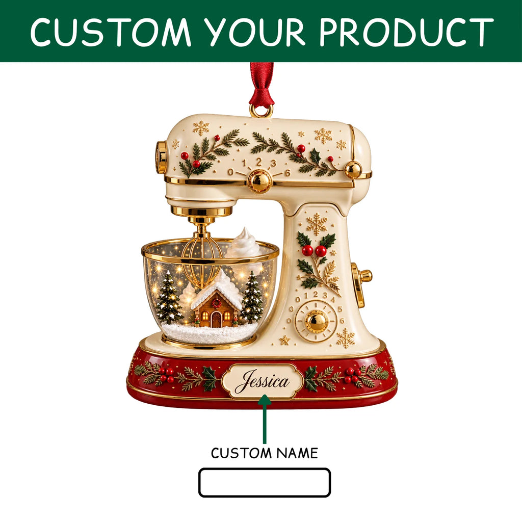 Personalized 2D-Flat Kichen Mixer Ornament - Custom Acrylic Ornament with Name