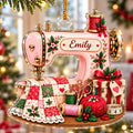 Personalized 2D-Flat Sewing Machine Design Ornament - Custom Acrylic Ornament for Seamstress