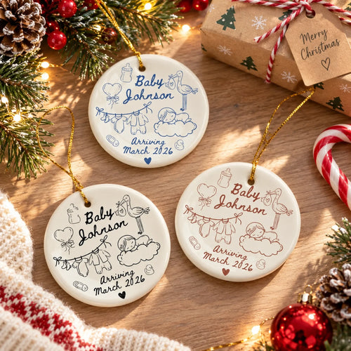 Custom Baby Expecting Ornament - Personalized Baby's Name