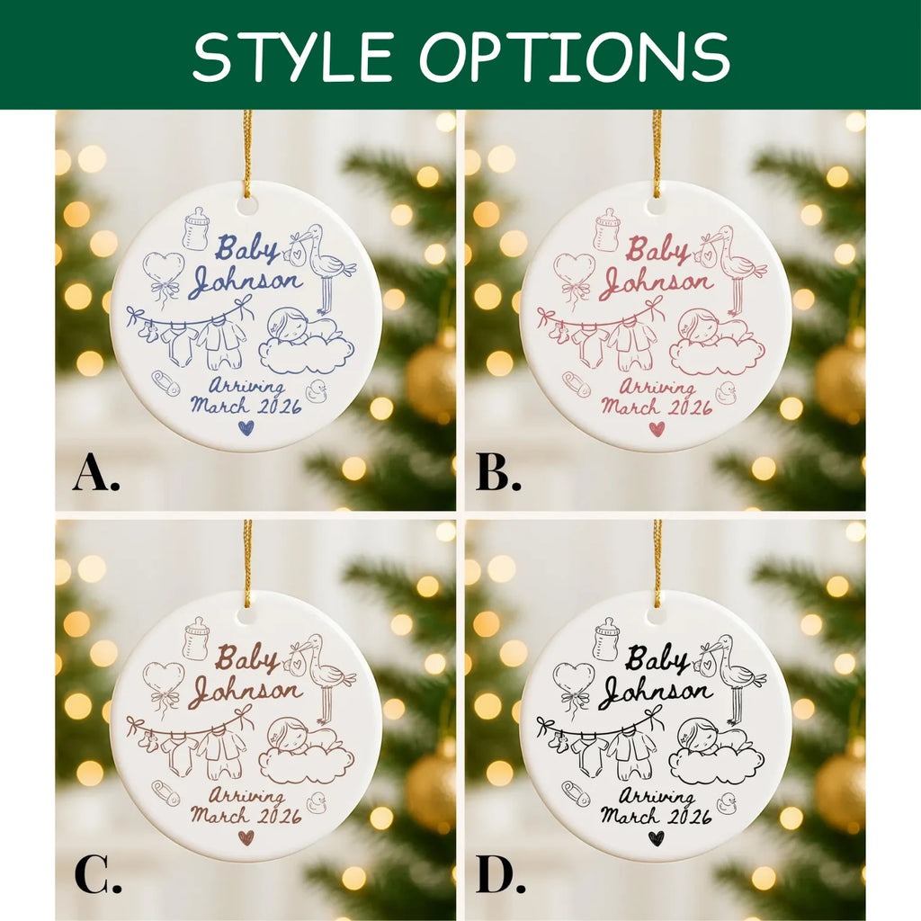 Custom Baby Expecting Ornament - Personalized Baby's Name