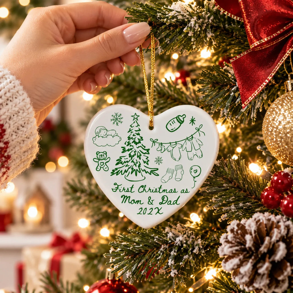 Custom Baby Arriving Ornament - Personalized Text & Year