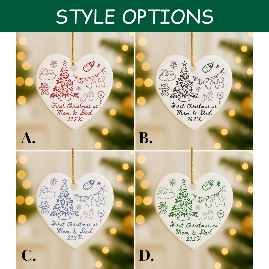 Custom Baby Arriving Ornament - Personalized Text & Year