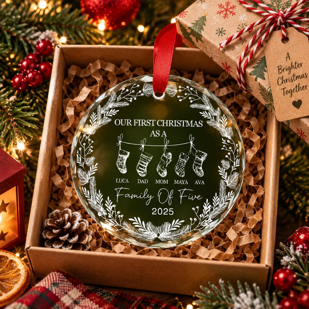 Personalized Family Christmas Ornament – Custom Family Member Names & Year