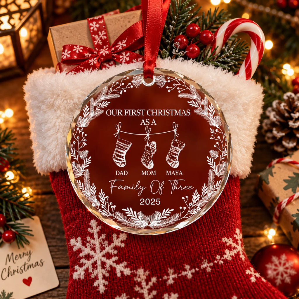 Personalized Family Christmas Ornament – Custom Family Member Names & Year