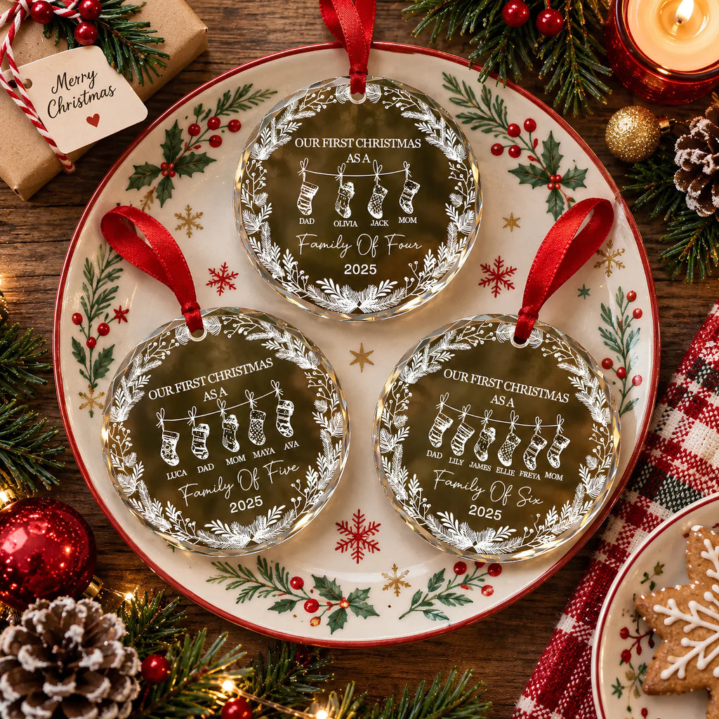 Personalized Family Christmas Ornament – Custom Family Member Names & Year