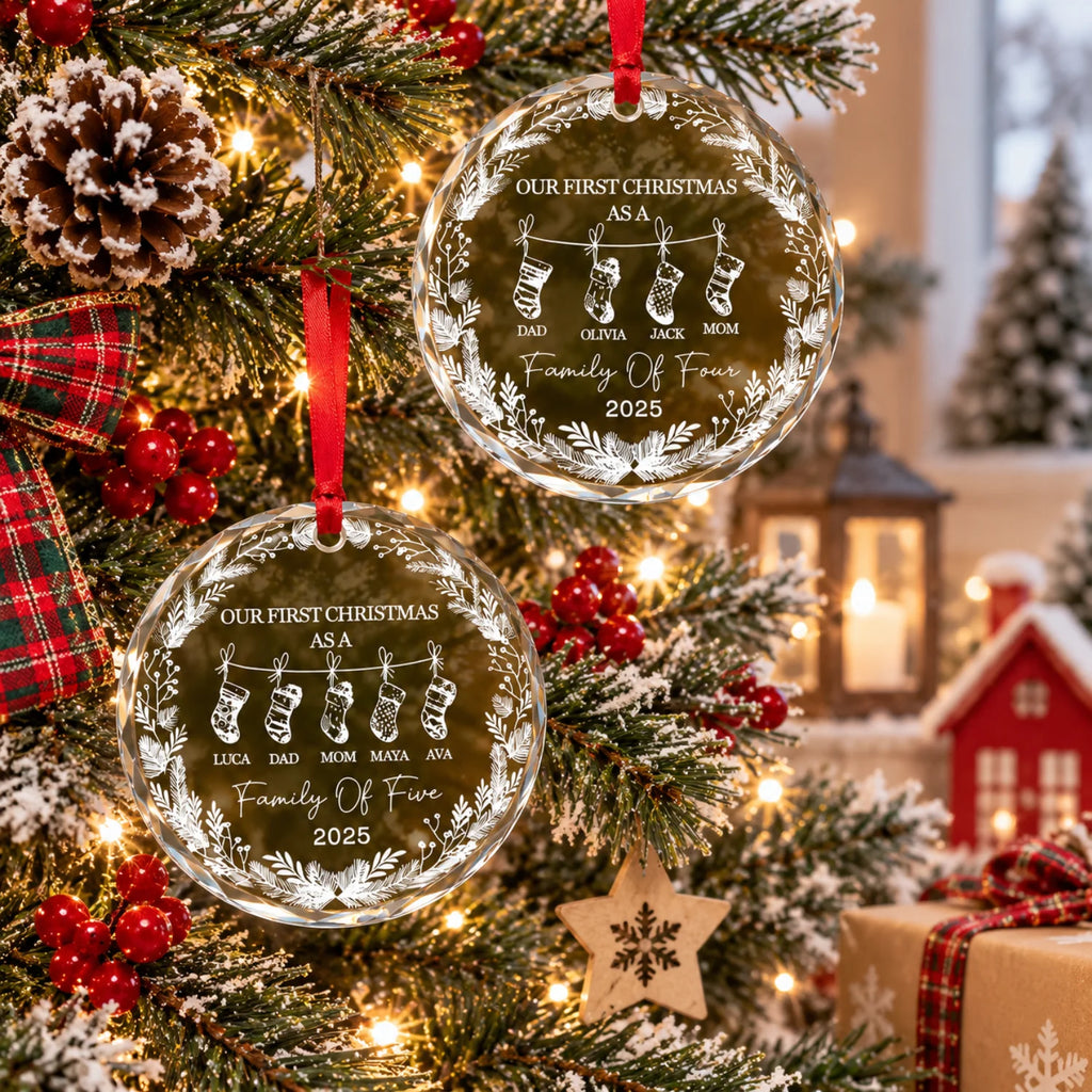 Personalized Family Christmas Ornament – Custom Family Member Names & Year