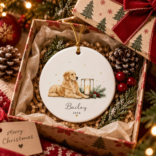 Custom Dog Memorial Ornament - Personalized Name & Designs