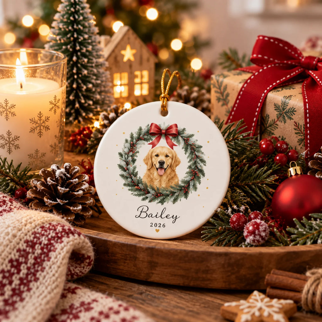 Custom Dog Memorial Ornament - Personalized Name & Designs